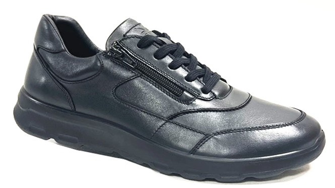 Полуботинки мужские черные, 5391 NOUBUCK, LEATHER BLACK